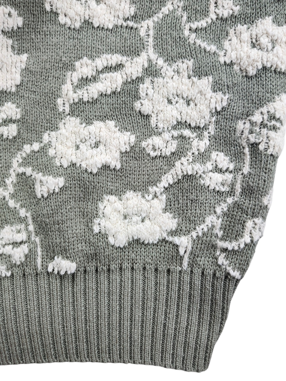 Bay Point Threads Textured Floral Knit Sweater - Picture 5 of 8